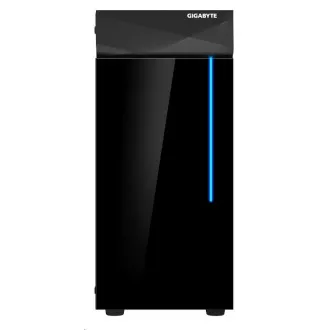 GIGABYTE ház GB-C200G, RGB világítás, tápegység nélkül, átlátszó oldal, Mid tower, középső torony