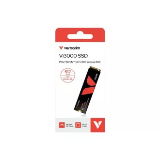 VERBATIM SSD Vi3000 Belső PCIe NVMe M.2 SSD 512 GB, W 2500/ R 3300 MB/s