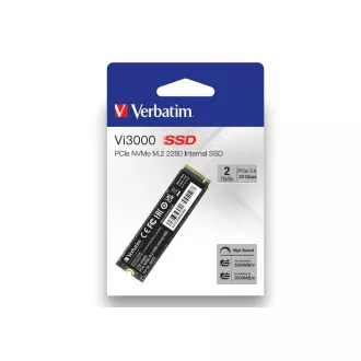 VERBATIM SSD Vi3000 Belső PCIe NVMe M.2 SSD 2TB, W 3000/ R 3300 MB/s