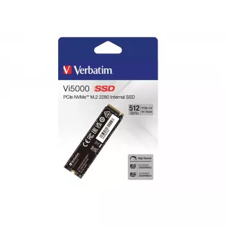 VERBATIM SSD Vi5000 Belső PCIe NVMe M.2 SSD 512 GB, W2500/ R 5000 MB/s