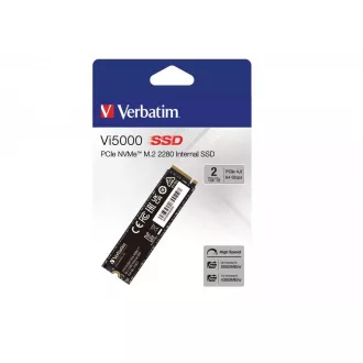 VERBATIM SSD Vi5000 Belső PCIe NVMe M.2 SSD 2TB, W 4300/ R 5000 MB/s