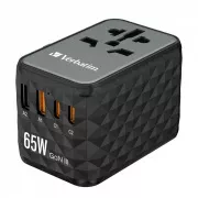 VERBATIM univerzális utazási adapter töltő UTA-05 GaN III, 65W