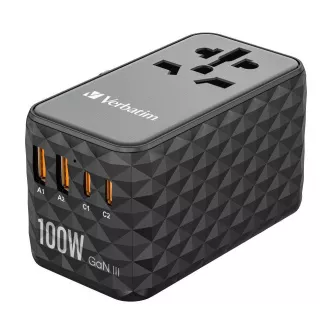 VERBATIM univerzális utazási adapter töltő UTA-06 GaN III, 100W