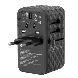 VERBATIM univerzális utazási adapter töltő UTA-06 GaN III, 100W