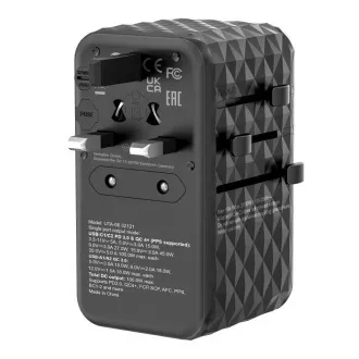 VERBATIM univerzális utazási adapter töltő UTA-06 GaN III, 100W