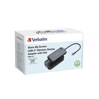 VERBATIM kijelzőadapter WDA-01 Share My Screen 1080P, USB-C hub