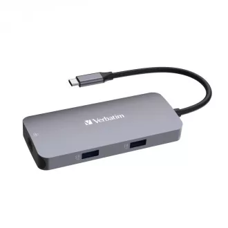 VERBATIM Hub USB-C Pro Multiport 5 portos, 2x USB 3.2, 1x USB-C, HDMI, RJ45, szürke