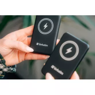 VERBATIM Powerbank Charge 'n' Go, mágneses, 5000 mAh, USB-C, Fekete