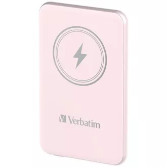 VERBATIM Powerbank Charge 'n' Go, Mágneses, 5000 mAh, USB-C, Rózsaszín