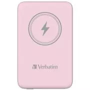 VERBATIM Powerbank Charge 'n' Go, Mágneses, 10000 mAh, USB-C, Rózsaszín