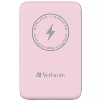 VERBATIM Powerbank Charge 'n' Go, Mágneses, 10000 mAh, USB-C, Rózsaszín