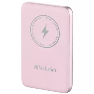 VERBATIM Powerbank Charge 'n' Go, Mágneses, 10000 mAh, USB-C, Rózsaszín