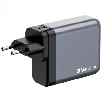 VERBATIM GaN GNC-100 hálózati töltő, 100W, 3x USB-C, 1x USB
