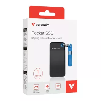 VERBATIM Külső SSD 1TB Pocket USB3.2 Gen 2, fekete/kék