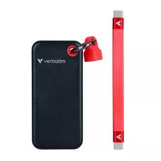VERBATIM külső SSD 1TB Pocket USB3.2 Gen 2, fekete/piros