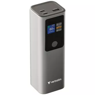 VERBATIM Powerbank Charge 'n' Go, 27000 mAh, 2x USB-C 140W, 1x USB-A 18W, Szürke