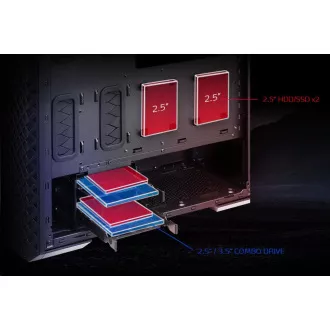ADATA XPG ház DEFENDER PRO Mid-Tower, tápegység nélkül, 3x 120mm ARGB ventilátor, Fekete
