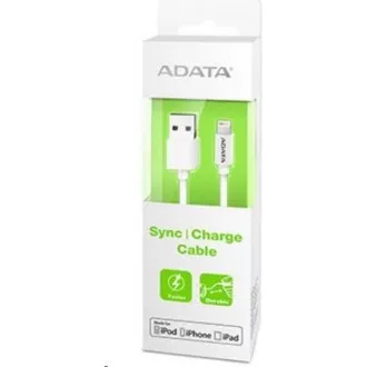 ADATA Sync & Charge Lightning kábel - USB A 2.0, 100 cm, műanyag, fehér