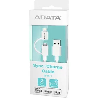 ADATA Sync & Charge Lightning kábel - USB A 2.0, 100 cm, műanyag, fehér