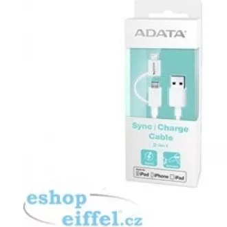 ADATA Sync & Charge Lightning kábel - USB A 2.0, 100 cm, műanyag, fehér