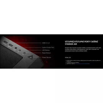 ADATA XPG tok STARKER AIR Mid-Tower, tápegység nélkül, 1x 120mm   1x 120mm ARGB, Fekete
