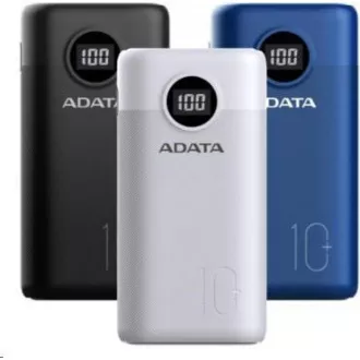 ADATA PowerBank AP10000 - külső akkumulátor mobilhoz/tablethez 10000mAh, fehér (37Wh) USB-C ADATA PowerBank AP10000 - külső akkumulátor mobilhoz/tablethez 10000mAh, fehér (37Wh) USB-C