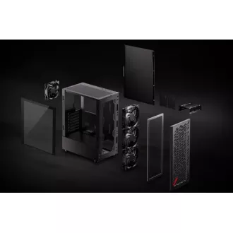 ADATA XPG tok VALOR AIR Mid-Tower, tápegység nélkül, 4x 120mm-es ventilátor, Fekete