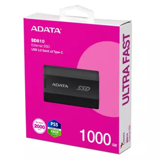 ADATA külső SSD 1TB SD810 USB 3.2 USB-C, Fekete ADATA külső SSD 1TB SD810 USB 3.2 USB-C, Fekete