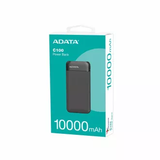 ADATA powerbank C100, 10000mAh, Fekete