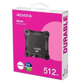 ADATA külső SSD 512GB SD620, USB Micro-B, USB 3.2 Gen 2, R:520/W:460MB/s, fekete ADATA külső SSD 512GB SD620, USB Micro-B, USB 3.2 Gen 2, R:520/W:460MB/s, fekete