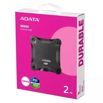 ADATA külső SSD 2TB SD620, USB Micro-B, USB 3.2 Gen 2, R:520/W:460MB/s, fekete