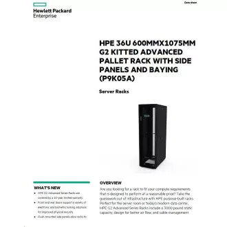 HPE Rack 36U 600mmx1075mm G2 felszereltségű, fejlett raklapos állvány oldalsó panelekkel és öblözettel