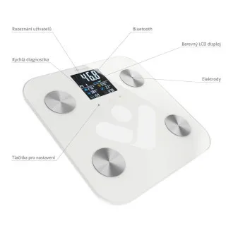TrueLife FitScale W7 BT - Bioelektromos impedancia Bluetooth mérleg - Fehér színű
