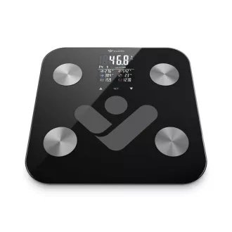 TrueLife FitScale W6 BT - Bioelektromos impedanciás bluetooth mérleg - fekete színű