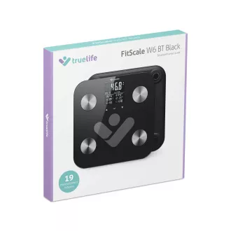 TrueLife FitScale W6 BT - Bioelektromos impedanciás bluetooth mérleg - fekete színű