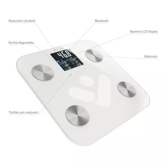 TrueLife FitShape S6 BT - Bioelektromos impedancia bluetooth mérleg - fehér