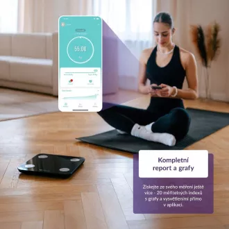 TrueLife FitScale W1 BT Black - bioelektromos impedancia bluetooth mérleg