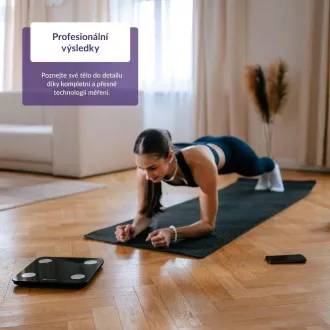TrueLife FitScale W1 BT Black - bioelektromos impedancia bluetooth mérleg
