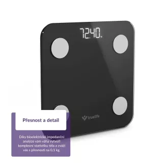 TrueLife FitScale W1 BT Black - bioelektromos impedancia bluetooth mérleg
