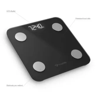 TrueLife FitScale W1 BT Black - bioelektromos impedancia bluetooth mérleg