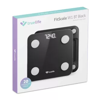 TrueLife FitScale W1 BT Black - bioelektromos impedancia bluetooth mérleg