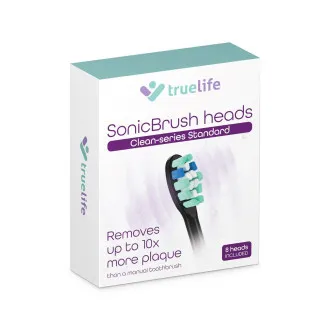 TrueLife SonicBrush Clean-sorozatú fogkefefejek, Standard, fekete, 8 darabos csomag TrueLife SonicBrush Clean-sorozatú fogkefefejek, Standard, fekete, 8 darabos csomag