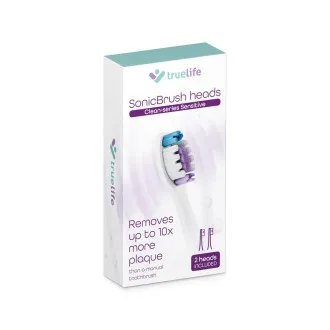 TrueLife SonicBrush Clean-sorozatú fogkefefejek, Sensitive white, 2 darabos csomag TrueLife SonicBrush Clean-sorozatú fogkefefejek, Sensitive white, 2 darabos csomag