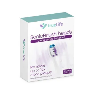 TrueLife SonicBrush Clean-sorozatú fogkefefejek, Sensitive white, 8 darabos csomag TrueLife SonicBrush Clean-sorozatú fogkefefejek, Sensitive white, 8 darabos csomag
