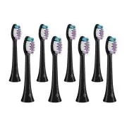 TrueLife SonicBrush Clean-sorozatú fogkefefejek, Sensitive, fekete, 8 darabos csomag