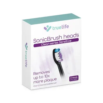TrueLife SonicBrush Clean-sorozatú fogkefefejek, Sensitive, fekete, 8 darabos csomag TrueLife SonicBrush Clean-sorozatú fogkefefejek, Sensitive, fekete, 8 darabos csomag