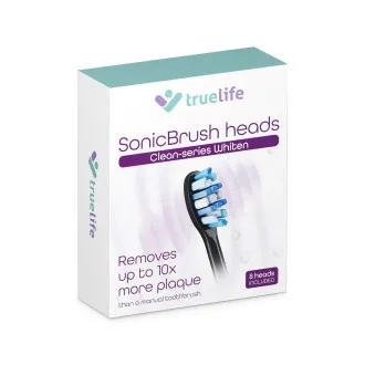 TrueLife SonicBrush Clean-sorozatú fogkefefejek, fehér és fekete, 8 darabos csomag TrueLife SonicBrush Clean-sorozatú fogkefefejek, fehér és fekete, 8 darabos csomag