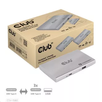 Club3D hubThunderbolt 4 hordozható 5 az 1-ben hub intelligens tápellátással