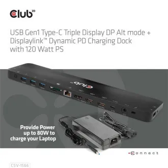 Club3D dokkolóállomás USB-C 12v1, 1xDP, 2xHDMI, 1xUSB-C, 5xUSB, 1xRJ45, 1x3.5mm, SD kártyaolvasó, fekete színben Club3D dokkolóállomás USB-C 12v1, 1xDP, 2xHDMI, 1xUSB-C, 5xUSB, 1xRJ45, 1x3.5mm, SD kártyaolvasó, fekete színben