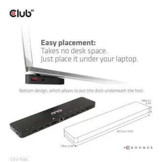 Club3D dokkolóállomás USB-C 12v1, 1xDP, 2xHDMI, 1xUSB-C, 5xUSB, 1xRJ45, 1x3.5mm, SD kártyaolvasó, fekete színben Club3D dokkolóállomás USB-C 12v1, 1xDP, 2xHDMI, 1xUSB-C, 5xUSB, 1xRJ45, 1x3.5mm, SD kártyaolvasó, fekete színben